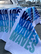Load image into Gallery viewer, Premium Beach Towel - Beneath the Waves Text
